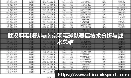 武汉羽毛球队与南京羽毛球队赛后技术分析与战术总结